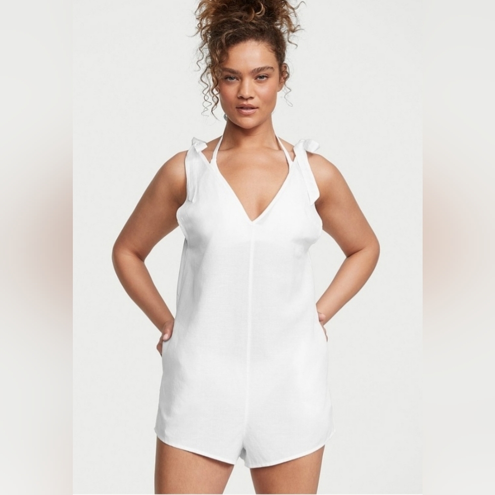 Victoria's Secret Swim Linen Romper Coverup